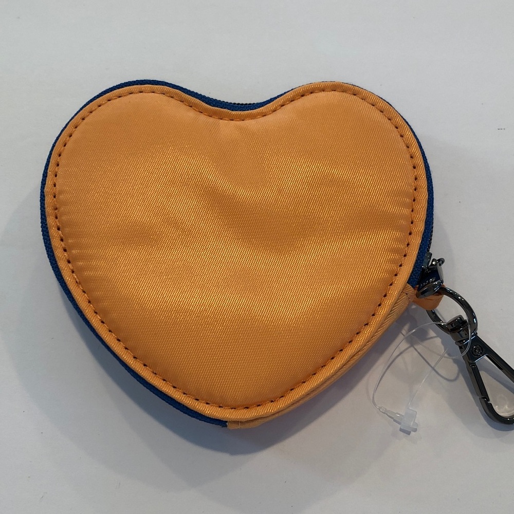 Lug Heart Pouch Orange Heart-Shaped Quilted Coin Purse - Picture 3 of 5